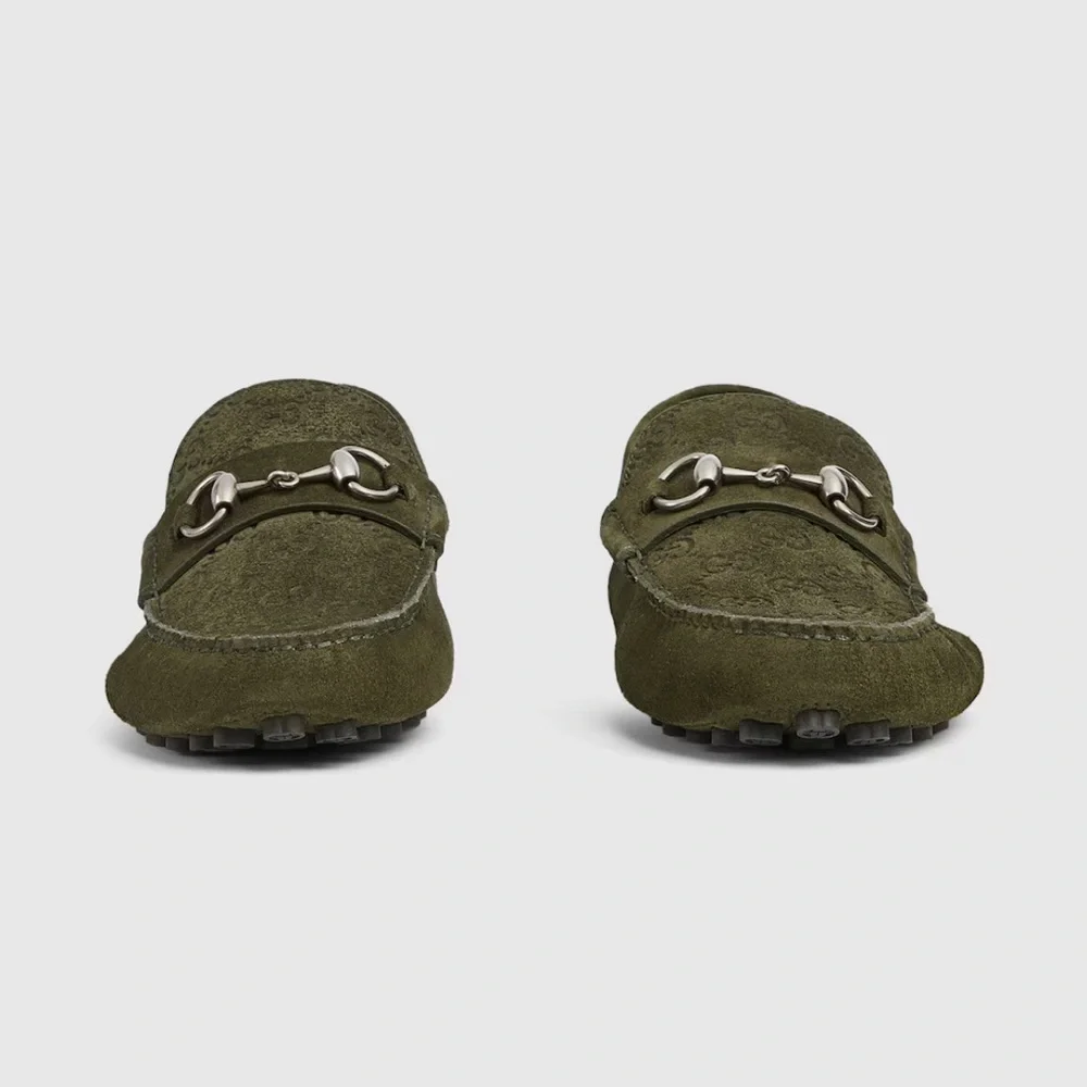 Gucci Horsebit Suede Loafer, Green 9.5 - Picture 6 of 12